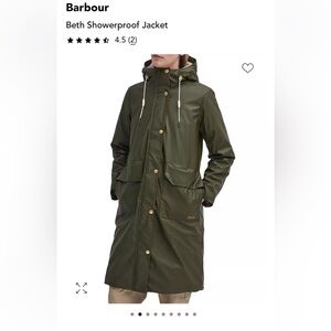 NWT. Barbour. Beth Showerproof Jacket.